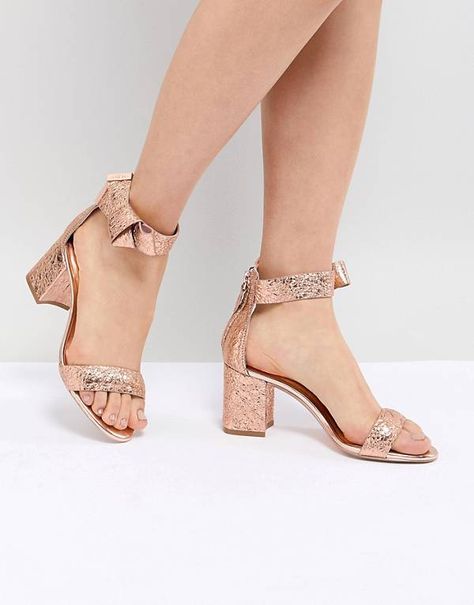 Rose Gold Sandals Heels, Mom Dresses, Nude Heeled Sandals, Bride Heels, Heel Sandals Outfit, Wedge Wedding Shoes, 15 Birthday, Rose Gold Sandals, Wooden Bag