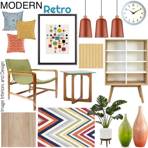 Modern Retro Retro Contemporary Graphic Design, Modern Retro Mood Board, Retro Wallpaper For House, Vintage Colour Palette Retro, Retro Japandi Aesthetic, Decor Kitchen Ideas, Home Decor Ideas Kitchen, Quotes Home, Color Palette Living Room