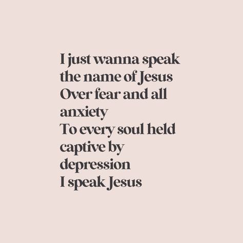 Does this song make anyone else cry every time it comes on at church? The parts that always hits me is hard are "I just wanna speak the name of Jesus 'til every dark addiction starts to break declaring there is hope and freedom" as well as "Jesus for my family"⁣. Break every stronghold. Shine through the shadows. Burn like a fire. There is PEACE within your presence. Song "I Speak Jesus" by Charity Gayle (give it a listen today 💛) Which part of this song captures you most? Galatians... Respond Like Jesus Not The World, I Speak Jesus Lyrics, I Speak Jesus, Charity Gayle, Jesus Lyrics, Slow To Speak, There Is Hope, Daily Reminders, King Of My Heart