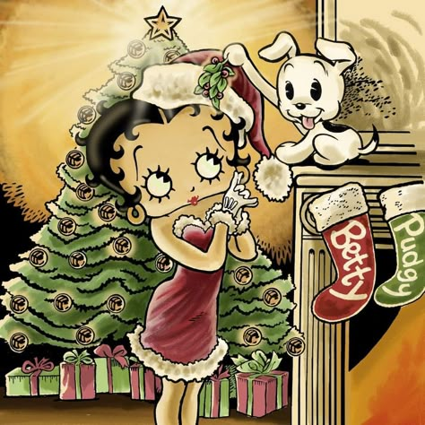 Christmas Pfps Y2k, Christmas Cartoon Pfp, Y2k Christmas Pfp, Christmas Pfp Cartoon, Christmas Cartoon Aesthetic, Betty Boop Pfp, Christmas Pfp Aesthetic, Christmas Betty Boop, Betty Boop Aesthetic