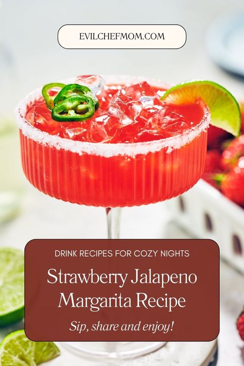 Strawberry Jalapeno Margarita Recipe Jalapeno Margarita Recipe, Strawberry Jalapeno Margarita, Vietnamese Iced Coffee Recipe, Cocktail Strawberry, Strawberry Margarita Recipe, Vietnamese Iced Coffee, Jalapeno Margarita, Strawberry Slice, Salad Sauce