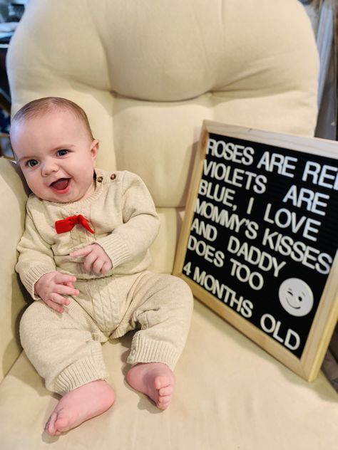 Baby letterboard 4 months old 4 Months Old Photoshoot, Three Month Milestones Photo Ideas, 4 Months Letter Board Baby, 2 Month Baby Picture Ideas Boy, Baby 4 Months Photography, 4 Months Baby Pictures Ideas, 4 Months Baby Photoshoot Ideas, Letter Board Baby, Milestone Ideas