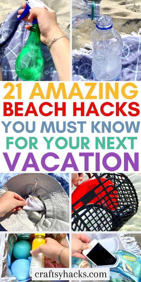 Dive into a world of savvy beach hacks, skin care tips, and must-have travel essentials! Plus, learn cool car cleaning hacks to keep your ride sparkling and sand free all summer long. Unleash the sun-kissed, well-prepared adventurer within you! Beach Life Hacks, Beach Camping Tips, Beach Tips, Summer Hacks, Camping Safety, Pool Hacks, Family Beach Trip, Everything Diy, Kid Hacks