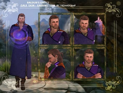 🫧✧Baldur’s Gate 3 Gale's Skin + Earring + Sim ✧🫧 | Patreon Sims Tops, Tumblr Sims 4, Baldur's Gate, Ts4 Cc, Sims 4 Cc, Maxis Match, Sims 4 Mods, Dragon Age, Sims 2