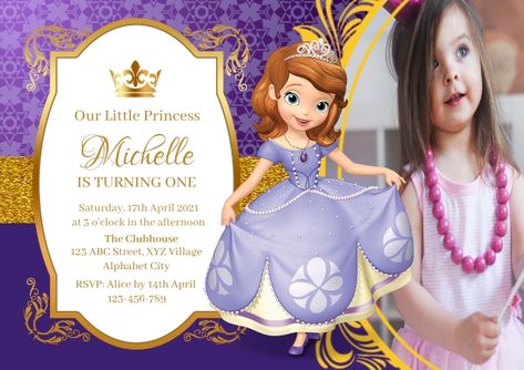 1,000  Free Templates for 'Sofia the first' Sofia The First Number 1, Sofia The First Background, Sofia The First Birthday Party Invitations, Sofia The First Background Invitations, Sofia The First Template, Invitation Design Template, Sofia The First, First Birthday Invitations, Sofia