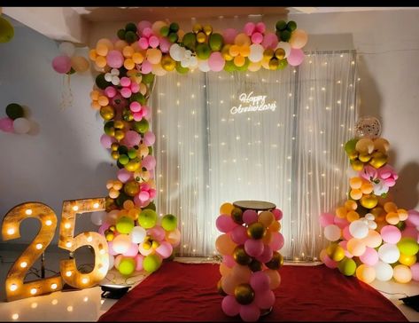 Birthday Hall, Hall Decoration Ideas, Birthday Party Halls, Decoration Hall, Party Halls, Hall Decoration, Anniversary Decoration, Baby Birthday Decorations, Anniversary Decor