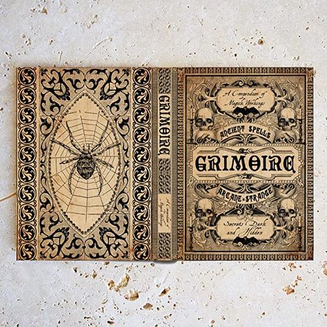 Grimoire Aesthetic Cover, Spell Book Aesthetic Cover, Vintage Book Cover Printable, Kindle Paperwhite Aesthetic Case, Gothic Books Aesthetic, Diy Grimoire Cover, Spell Book Covers, All The Young Dudes Book Cover, Magical Book Cover