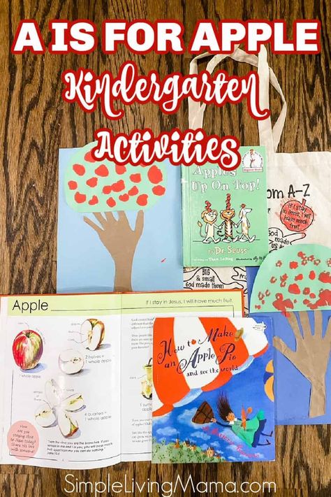 A is for Apple Activities for Kindergarten - Simple Living Mama Apple Unit Study Kindergarten, Apple Homeschool Unit, Apple Kindergarten Activities, Kindergarten Activities Crafts, Apples Unit Kindergarten, Apple Activities Kindergarten, My Fathers World, Lesson Plan For Kindergarten, Apple Lesson Plans