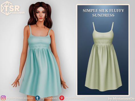 The Sims Resource - Simple silk fluffy sundress Sims 4 Sundress, Sims 4 Cc Clothes Alpha, Sims 4 Women Cc, The Sims 4 Female Clothing, Fluffy Dress, Hoodie Jumpsuit, Sims Custom Content, Fluffy Skirt, Sims 4 Cc Clothes