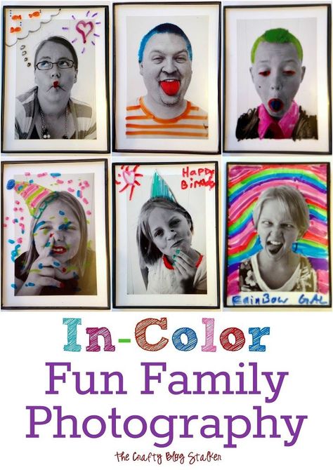 Make Family Photography fun when you can color right on top of the pictures using dry erase markers. A simple DIY craft tutorial idea. Spring Break Crafts, Bored Kids, Bubble Painting, Summer Crafts For Kids, Handmade Inspiration, Diy Craft Tutorials, Craft Tutorial, Dry Erase Markers, Diy Tutorials