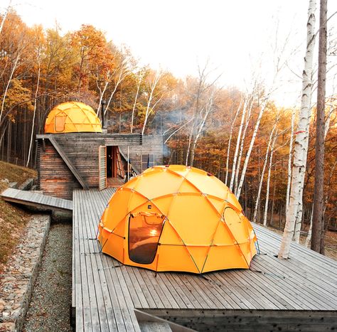 Dome Tent by The North Face Japanese Mountains, Cabin Tent, Tent Design, House Cabin, Dome Tent, Geodesic Dome, Camping Glamping, Mountain Retreat, Tiny House Design