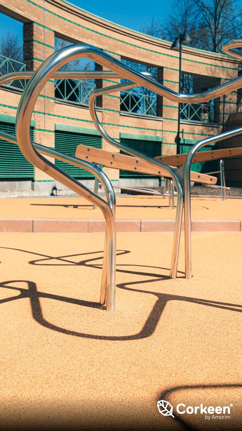 You can find this Corkeen Playground in Solna, Sweden, as an eco-friendly project with 118m2, made by our local Brand Master Nordic Surface. #cork #corkeen #playground #sustainability #architecture #construction #brandmaster #partnership Sustainability Architecture, Architecture Construction, Circuit, Cork, Sweden, Sustainability, The Neighbourhood, Eco Friendly, Gym