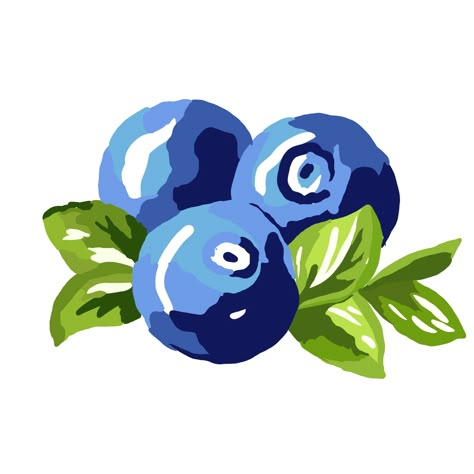 Blue Berry's Aesthetic Drawing, Easy Pattern Painting, Blue Food Drawing, Blueberry Art Illustration, Fruit To Paint, Fruit Drawing Simple, Blueberries Illustration, Plant Painting Ideas, Fruit Painting Easy