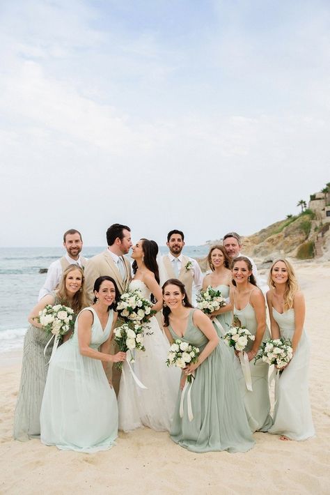 Glam Beach Wedding, Wedding Bridal Party Photos, Beach Wedding Bridesmaid Dresses, Idea Photography, Beach Wedding Bridesmaids, Bridal Parties Pictures, Beach Wedding Attire, Beach Wedding Colors, Bridal Party Attire