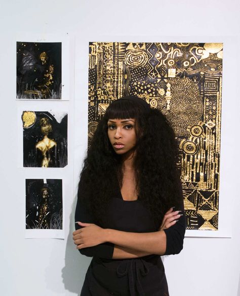 Lina Iris Viktor Paints With 24-Karat Gold Black Female Artists, Black Women Artists, Futurism Art, Woman Artist, Hayward Gallery, Afrikaanse Kunst, Artist Paint, Black Artists, Black Women Art