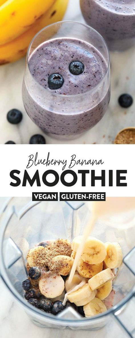 Blueberry Banana Smoothie Bowl, Rainbow Smoothie, Smoothie Bowl Vegan, Blueberry Smoothie Recipe, Chocolate Banana Smoothie, Flax Meal, Blueberry Banana Smoothie, Fit Foodie Finds, Banana Smoothie Bowl