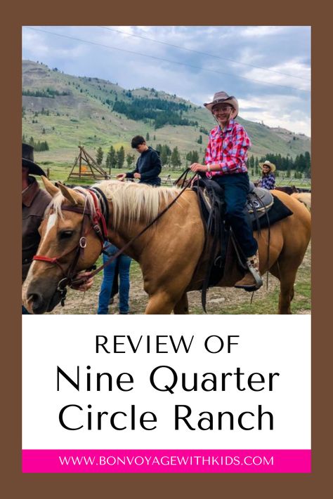 A family-friendly review of Nine Quarter Circle Ranch that is located in the Gallatin Gateway, Montana. This family dude ranch in Montana was deemed by our kids “the best vacation they had ever had.” Read this Nine Quarter Circle Dude Ranch review to find out what makes this Montana dude ranch one you don't want to miss! Ranch In Montana, Ranch Montana, Usa Cities, Best Vacation Spots, Dude Ranch, Usa Travel Destinations, List Ideas, Road Trip Usa, Usa Travel