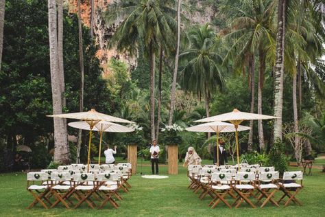 Garden Theme Wedding Favors, Thailand Wedding, Krabi Thailand, Umbrella Wedding, Beautiful Wedding Venues, Garden Theme, Krabi, Wedding Shots, Wedding Locations