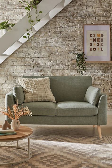 Small Sofa Set, Wooden Accent Chair, Green Sofa Living Room, Kitchen Sofa, Compact Sofas, Sofas For Small Spaces, Unique Sofas, Pink Sofa, Green Sofa