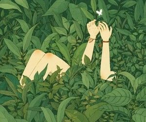 Art And Illustration, 판타지 아트, Art Anime, The Grass, Green Aesthetic, Pretty Art, 그림 그리기, Aesthetic Art, Aesthetic Anime