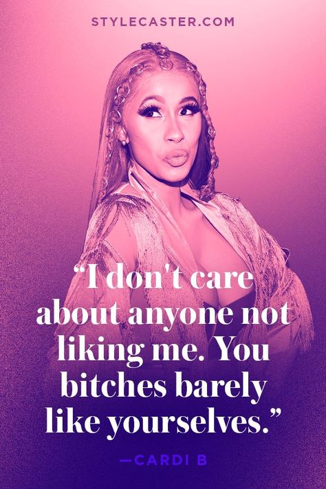 STYLECASTER | Cardi B Quotes Cardi B Quotes, Quotes Lyrics, I Don't Care, Cardi B, A Quote, A Woman, Quotes, Hair, Instagram