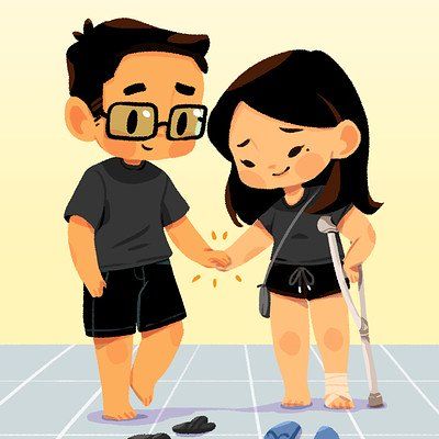 Cartoons Holding Hands, Chibi Hands, Holding Hands Drawing, Walking Hand In Hand, How To Walk, Chibi Characters, Chibi Drawings, Second Day, People Illustration