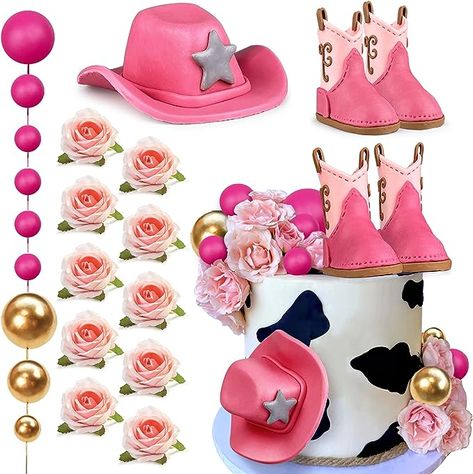 Amazon.com: 22PCS Cowgirl Cake Decorations Cowgirl Hat and Boot Cake Toppers Western Cowgirl Birthday Baby Shower for Western Theme Party Favors Supplies : Toys & Games Western Theme Party Favors, Cowgirl Decorations, Boot Cake, Western Birthday Cakes, Cowgirl Cake, Cowgirl Cakes, Baby Shower Party Themes, Baby First Birthday Cake, Rodeo Birthday