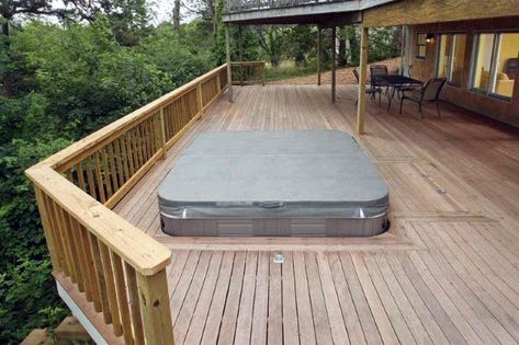 Whirlpool Deck, Hot Tub Deck Design, Small Hot Tub, Sunken Hot Tub, Outside Showers, Hot Tub Landscaping, Tub Deck, Hot Tub Patio, Spa Jacuzzi