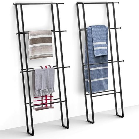 Blanket Ladder Towel Rack, Wall Leaning Ladder Towel Rack Blanket Holder Blanket Holder, Leaning Ladder, Ladder Rack, Towel Stand, Blanket Ladder, Towel Rack Bathroom, Drying Rack, Furniture For Small Spaces, Layers Design