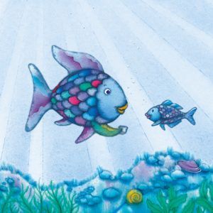 Give away your shiny scales. The Rainbow Fish means so much more to me as an adult than it did as a kid. Rainbow Fish Characters, Rainbow Fish Drawing, Rainbow Fish Tattoo, Rainbow Fish Art, Peer Counseling, Rainbow Fish Book, Library Poster, The Rainbow Fish, Fish Coloring