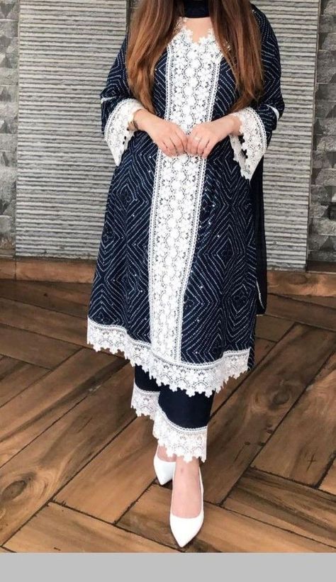 Lace Pattern Dress Indian, Lace Design On Suits Latest Pakistani, Pakistani Pattern Dresses, Pakistani Lace Suits Party Wear, Pakistan Suit Designs, Lace Dress Designs Pakistani, Pakistani Suit Pattern, Lace Pattern Kurti, Pakistani Kurta Designs Women