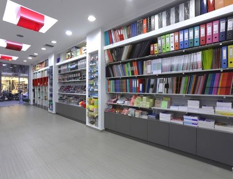 Kyvos Stationery Shop by Lefteris Tsikandilakis, Heraklion – Greece Stationery Store Design, Store Shelves Design, Stationary Store, Bedroom Furniture Makeover, Stationary Shop, Store Layout, Store Interiors, Heraklion, Stationary Design