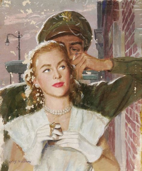 Coby Whitmore, Romance Arte, 50s Art, Romance Art, Vintage Romance, Vintage Drawing, Pulp Art, Norman Rockwell, Romantic Art