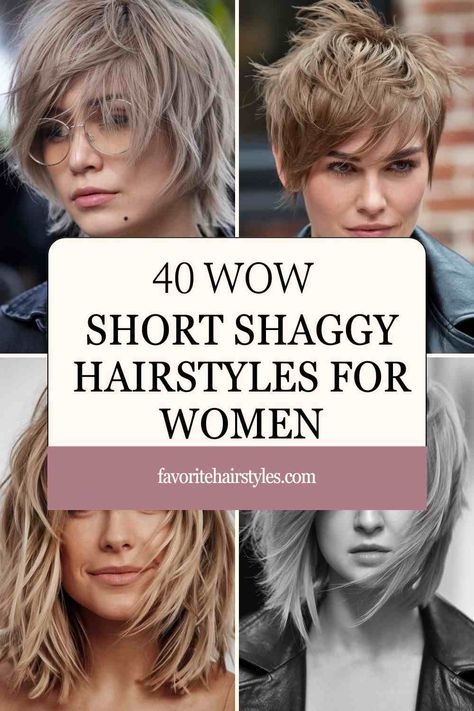 Characterized by layers, relaxed vibe, Short Shaggy Hairstyles For Women offer a perfect blend of sophistication and carefree style. Shag Hairstyles For Short Hair, Choppy Short Haircuts Shaggy Hairstyles, Shaggy Thick Hair Short Hairstyles, Shag Hairstyle Women Fine Hair, Trendy Shaggy Hairstyles, Subtle Shag Haircut Medium, Bob Shaggy Short, Boho Hair Styles Short, Short Layer Hairstyle Women