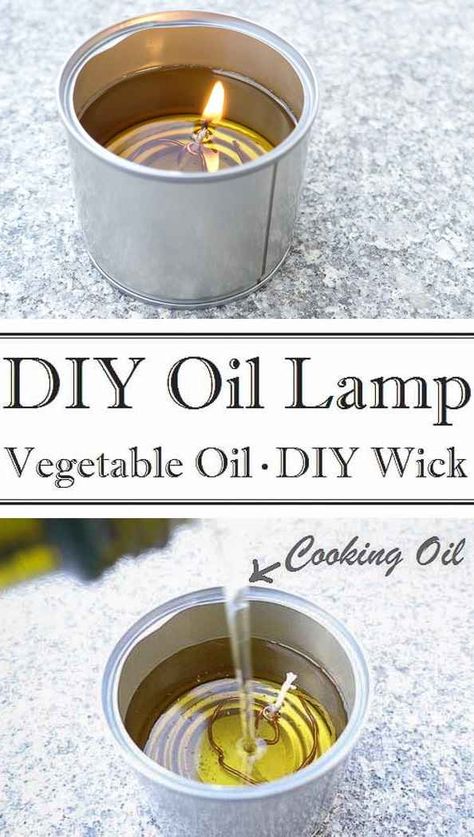 Oil Lamp Diy, Diy Oil Lamp, Oil Lamp Fuel, Diy Candle Wick, Oil Lamp Candle, Emergency Candles, Diy Candles Homemade, Eco Friendly Diy, Candle Crafts Diy