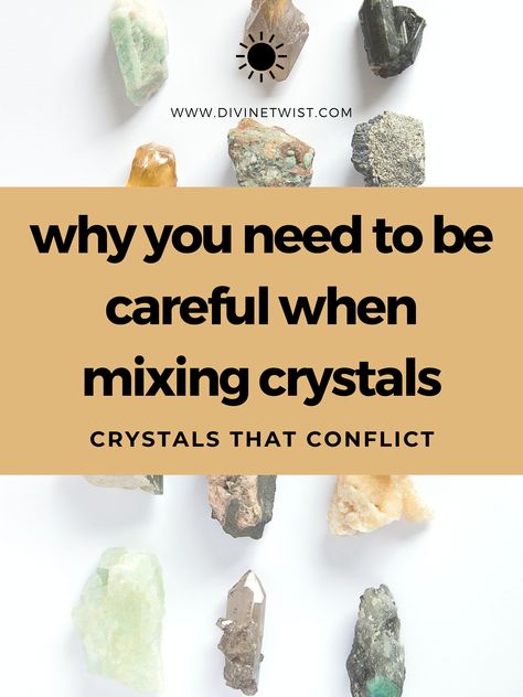 Combining crystals can be powerful, but make sure you aren't combining these ones. Chakra Crystals Charts, Energy Crystals Healing Stones, Conflicting Crystals, How To Display Crystals And Stones, Crystals For Cleansing, Most Powerful Crystals, Crystals Healing Grids, Crystals For Healing, Crystal Healing Chart