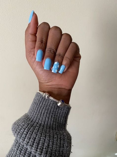 Nails Acrylic Baby Blue, Light Blue Toe Nails, Carolina Blue Nails, Baby Blue And White Nails, Soft Blue Nails, Light Blue Nails Acrylic, Baby Blue Nails Designs, Light Blue Nails With Design, Light Blue Nail Ideas