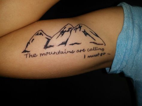 Mountain tattoo. Not the placement or the font. But I like the idea. Cycling Tattoo, Colorado Tattoo, East Coast Fashion, Couple Tattoos Unique, Mountains Are Calling, Mountain Tattoo, The Mountains Are Calling, Friend Tattoos, Tattoo Placement