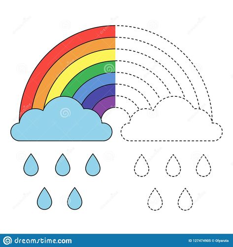 Worksheet For Preschool, Preschool Activities Printable, Maluchy Montessori, Kids Worksheets Preschool, Free Preschool Worksheets, Preschool Activities Toddler, Rainbow Clouds, Kindergarten Learning Activities, Kids Illustration