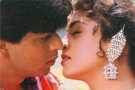 Shah Rukh Khan in "DARR" (1993) Darr Movie, Shahrukh Khan And Kajol, Shah Rukh Khan Movies, Vintage Bollywood Aesthetic, 90s Actors, Guess The Movie, Juhi Chawla, Retro Bollywood, 90s Bollywood