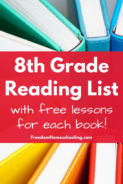 8th Grade Homeschool Ideas, 8th Grade Homeschool Curriculum, Homeschool 8th Grade, 8th Grade Reading List, Homeschool Goals, Homeschool Units, Grades Quotes, 7th Grade Reading, Homeschool Highschool