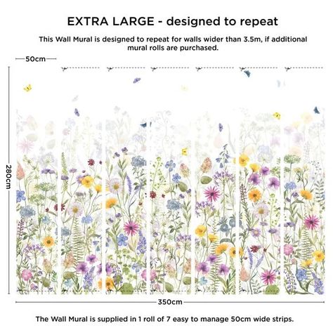 Flowers Mural, Paper Paste, Yellow Spring Flowers, Amber Room, Restful Bedrooms, Flower Mural, Ink Design, Mural Design, Wallpaper Size