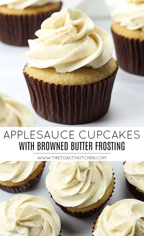 Applesauce Cupcakes, Cinnamon Cupcakes, Brown Butter Frosting, Coffee Cupcakes, Butter Cupcakes, Fall Cupcakes, Cupcakes Recipes, Applesauce Cake, Scrumptious Food