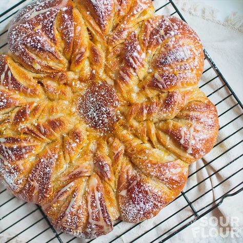 Orange Cardamom Sourdough Brioche Star Bread Star Bread Recipe, Sourdough Brioche, Cardamom Recipe, Orange Cardamom, Star Bread, Brioche Recipe, Bread Sourdough, Prepared Eggs, Starter Recipes