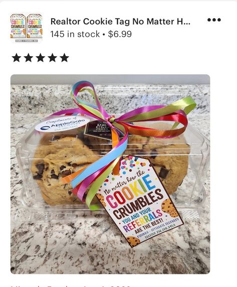 🍪 'No matter how the cookie crumbles, your referrals are the best!' 🏡 Perfect for realtors looking to sweeten client gifts, our printable gift tag pairs perfectly with cookies from a local bakery. A thoughtful way to show your appreciation and keep those referrals coming! 🧡 Promotional Ideas, Local Bakery, Client Appreciation, Client Gifts, Realtor Gifts, Gift Tags Printable, Thank You Tags, Printable Gift, Gift Tag