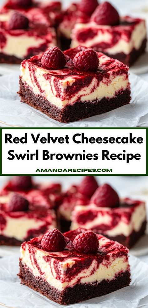 Searching for a fun twist on traditional brownies? These Red Velvet Cheesecake Swirl Brownies are not only delicious but also easy to make. They’re perfect for satisfying your sweet tooth and delightful for kids and adults alike. Red Velvet Cheesecake Brownies, Cheesecake Swirl Brownies, Red Velvet Brownies, Velvet Cheesecake, Swirl Brownies, Red Velvet Cheesecake, No Bake Brownies, Cheesecake Brownies, Brownie Batter