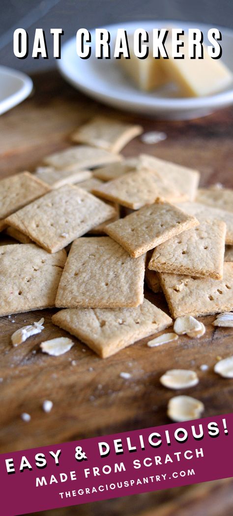 Oat Crackers Recipe, Low Calorie Crackers, Making Crackers, Gluten Free Cracker Recipe, Oat Crackers, Crackers Recipe, Gluten Free Crackers, Homemade Crackers, Homemade Gluten Free