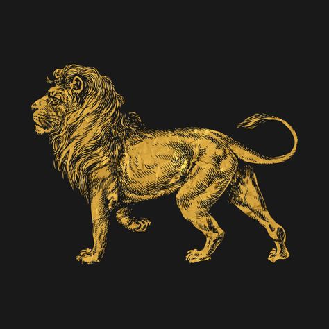 Jungle King, Lion Statue, Lion Cat, Lion Illustration, Lion Poster, Golden Lions, Lion Tshirt, Cat Merchandise, Cat Posters