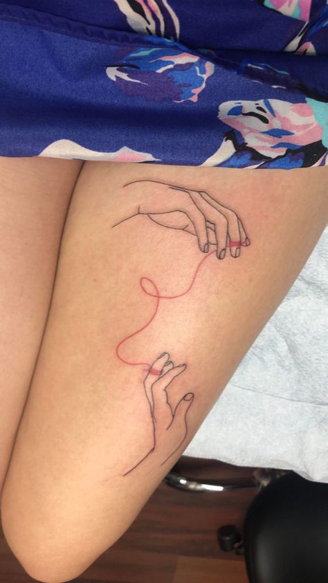 Fate Tattoo Ideas, Red Thread Of Fate Aesthetic, String Of Fate Tattoo, Red String Of Fate Tattoo, Red Thread Of Fate, The Red String Of Fate, Fate Tattoo, Thread Of Fate, Chinese Folklore