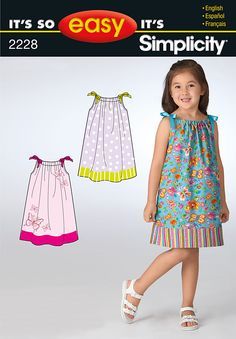 Purchase Simplicity 2228 It's So Easy Child's Dresses and read its pattern reviews. Find other Easy to Sew, Dresses, Kids(boys & girls), ... Pillowcase Dress Pattern, Toddler Sewing Patterns, Girls Dress Sewing Patterns, Sewing Kids Clothes, Girls Sundress, Girl Dress Pattern, Girl Dress Patterns, Pillowcase Dress, Sewing Patterns For Kids